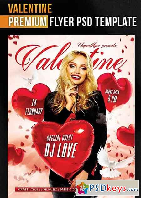 Valentine Flyer PSD Template + Facebook Cover