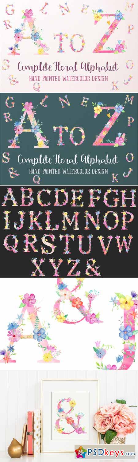 Pink Floral Alphabet A to Z 507703