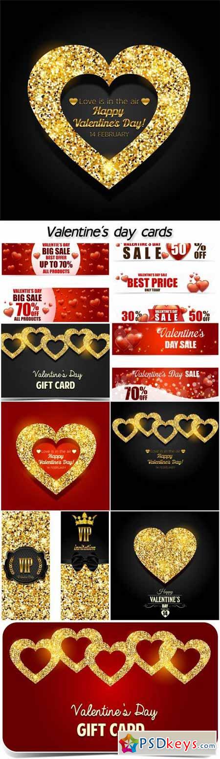 Valentine's day background with hearts, sale