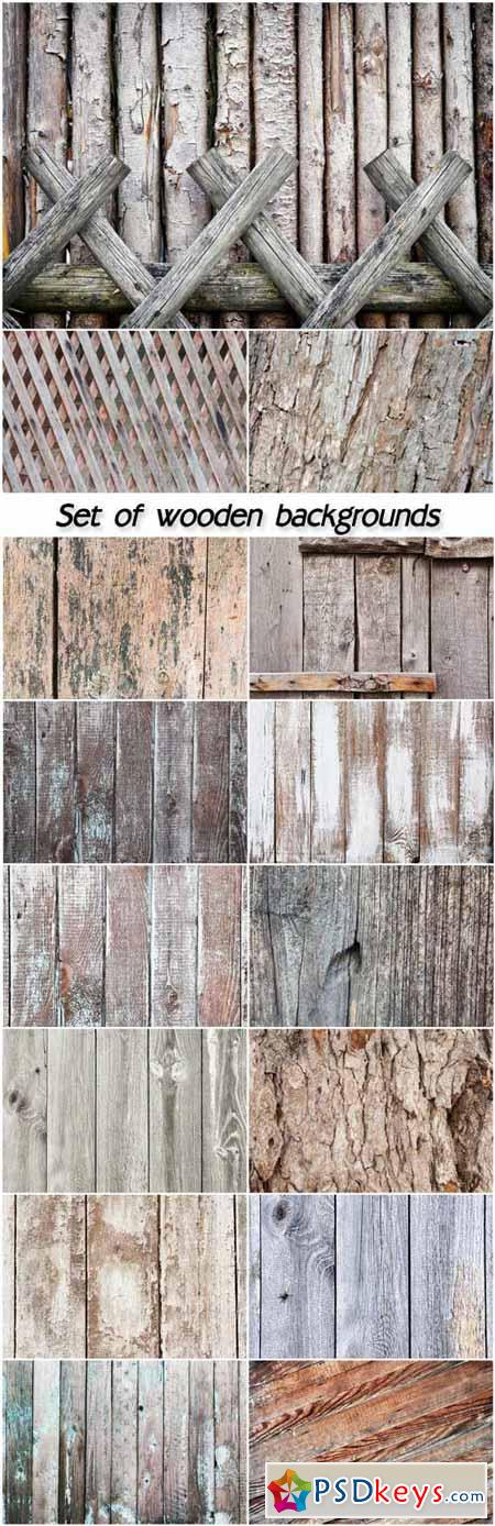 Set of wooden textures, backgrounds