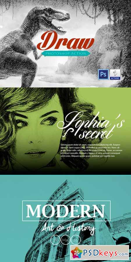Draw effect Photoshop action 495661