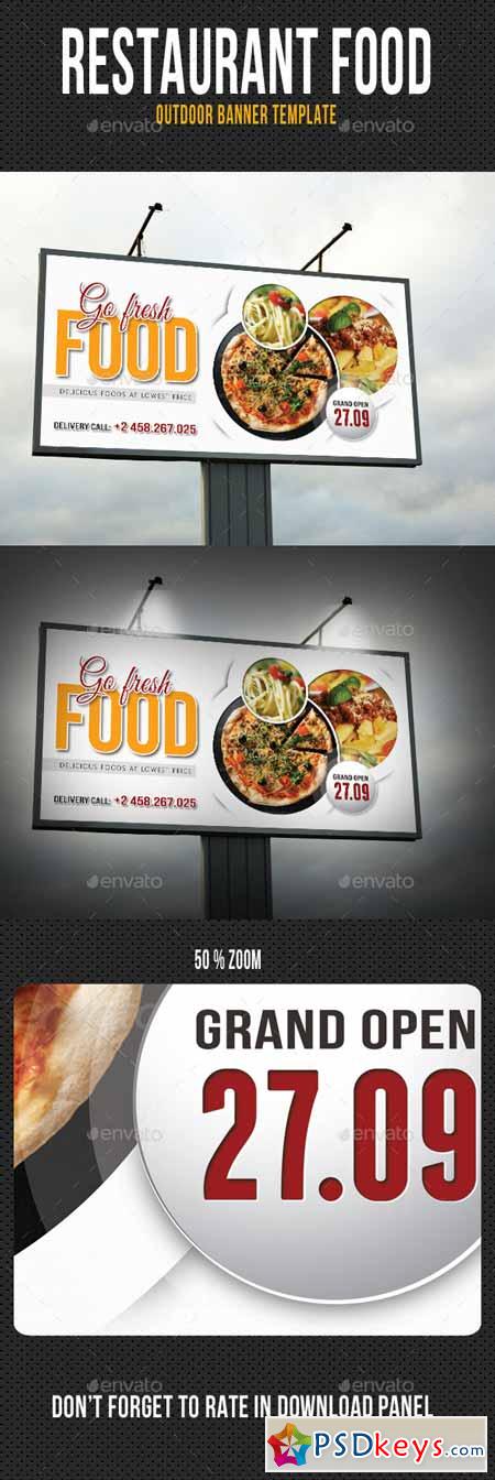 Restaurant Food Outdoor Banner Template 13001661
