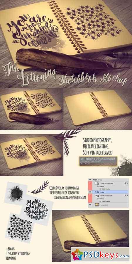 Ink Lettering Sketchbook Mockup 320640