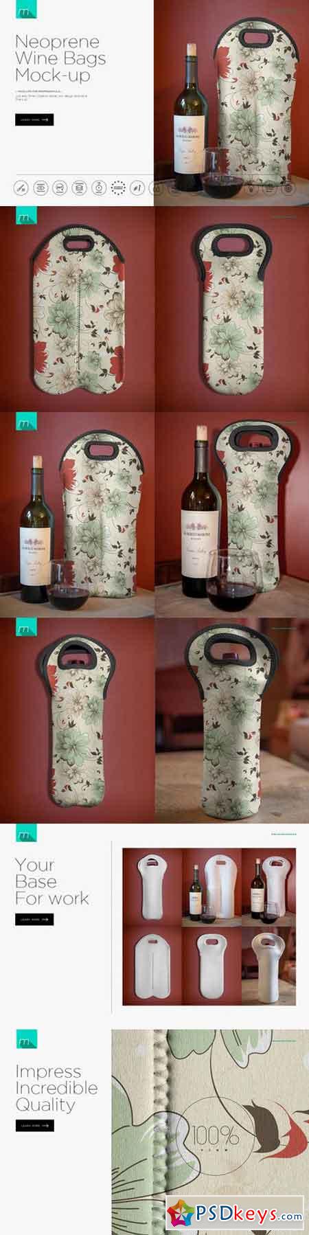 Neoprene Wine Bag Mock-up 473729