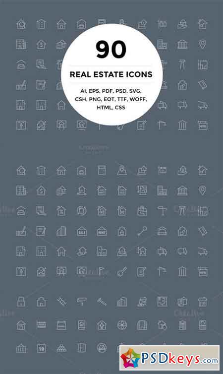90 Real Estate Icons 141253