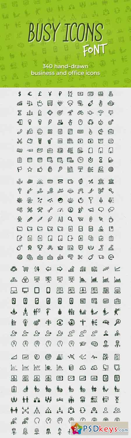 Busy Icons Font 27523