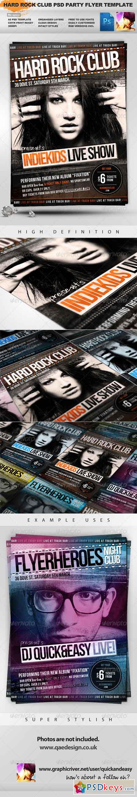 Indiekids - Hard Rock Indie Club PSD Party Flyer 1470791