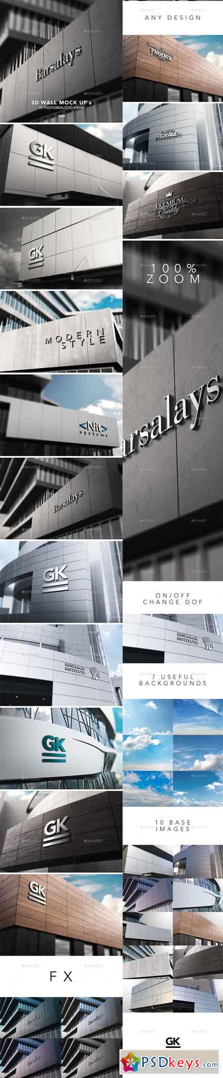 3D Logo Signage Wall Mock Up 14345872