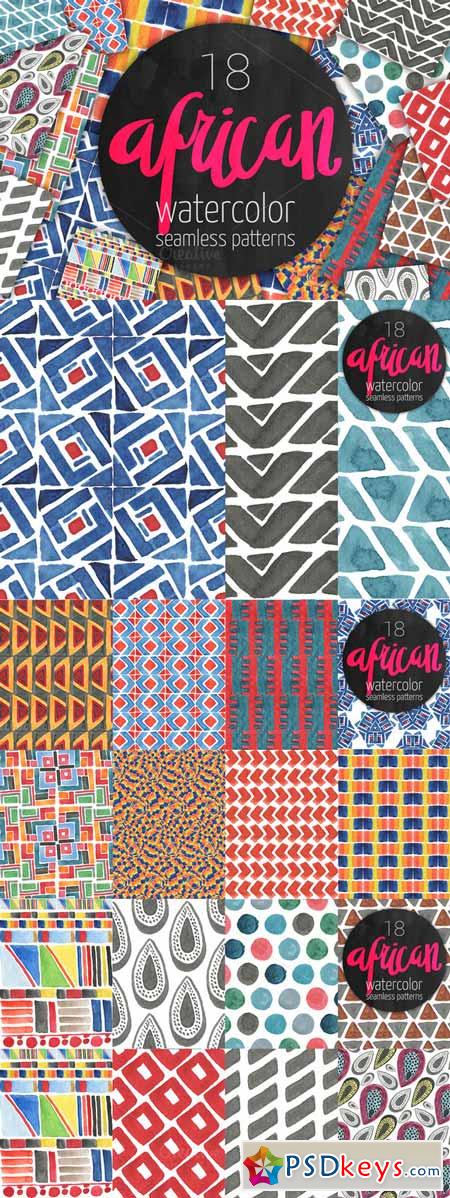 African patterns watercolor set 522969