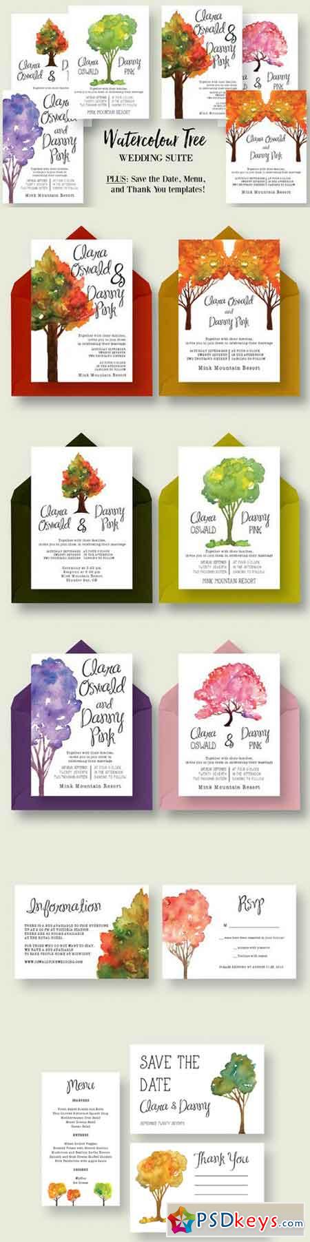 Watercolour Tree Wedding Suite 2.0 529725
