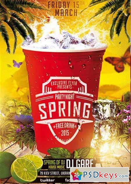 Spring Party Night Premium Flyer Template