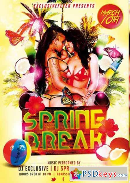 Spring Break Party Premium Flyer Template 2