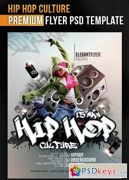 Hip Hop Culture Flyer PSD Template + Facebook Cover
