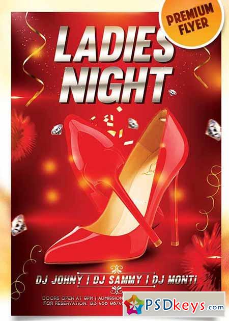 Ladies Party Flyer PSD Template + Facebook Cover