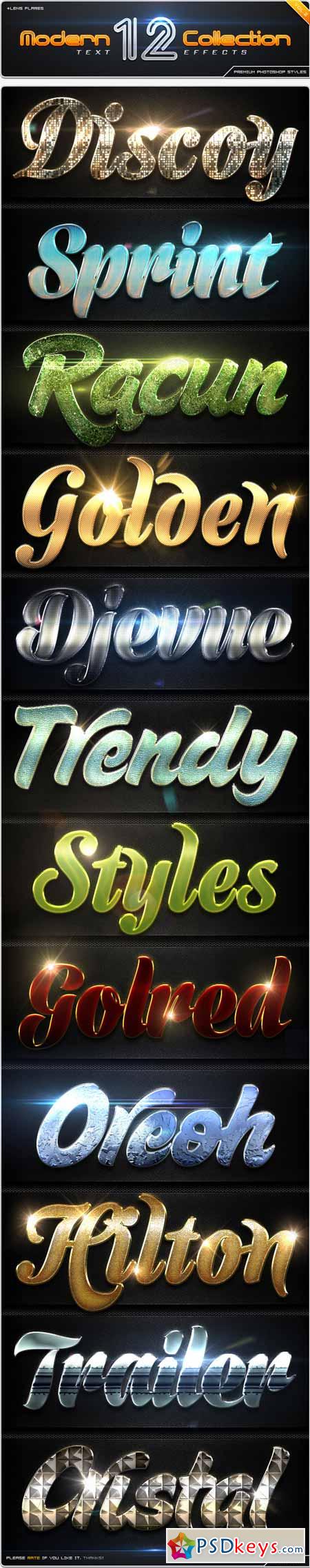 12 Modern Collection Text Effect Styles Vol.2 8816858