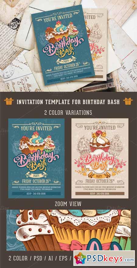 Birthday Bash Invitation Template 530139