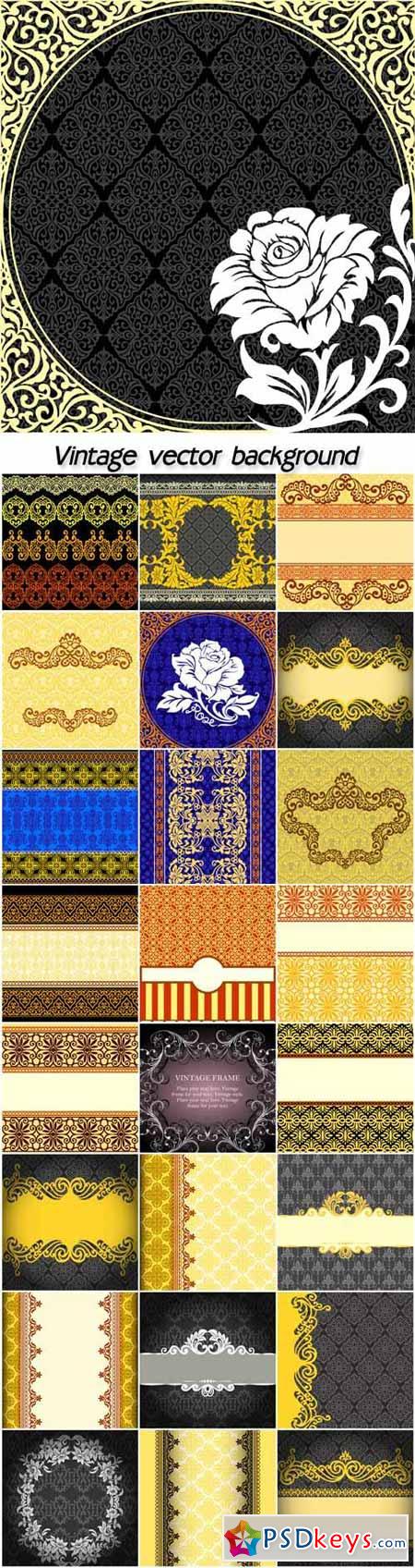 Vintage backgrounds, vector patterns and ornaments