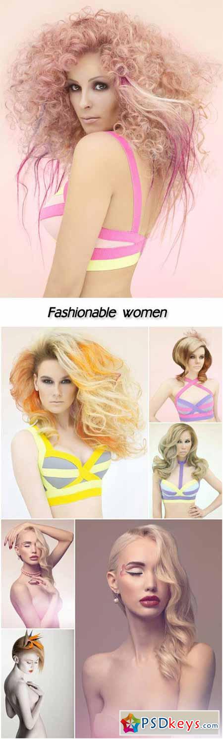 Fashionable women, girls retro style