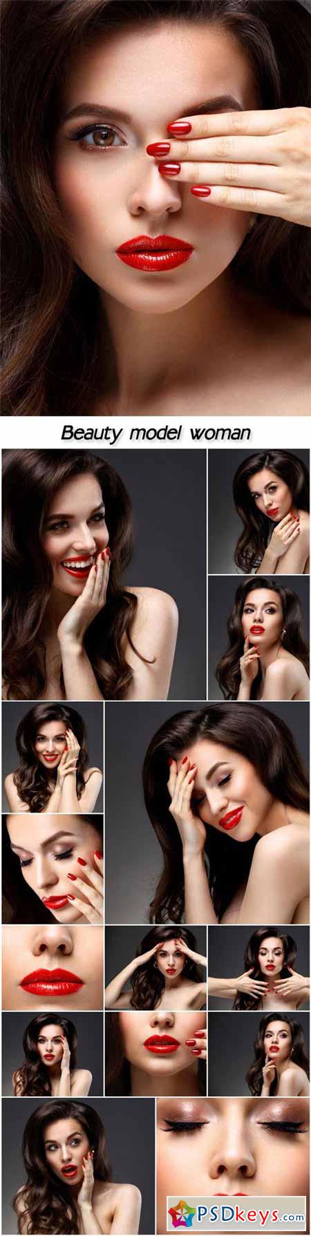 Beauty model woman with long hair, professional makeup