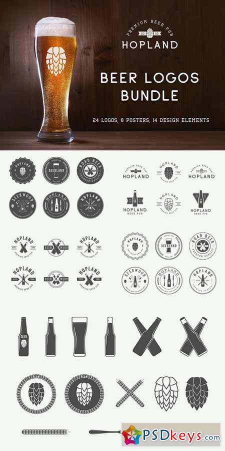 Set of vintage beer logos 539901
