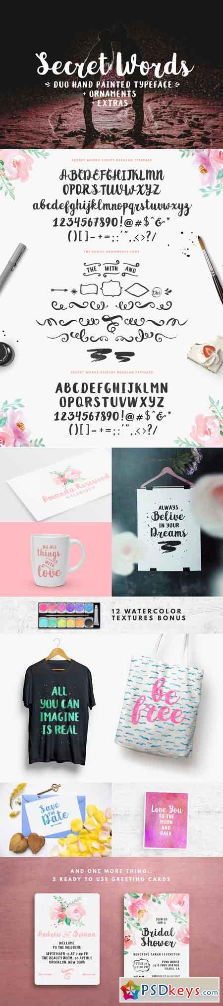 Secret Words Font Duo + Bonus 515636