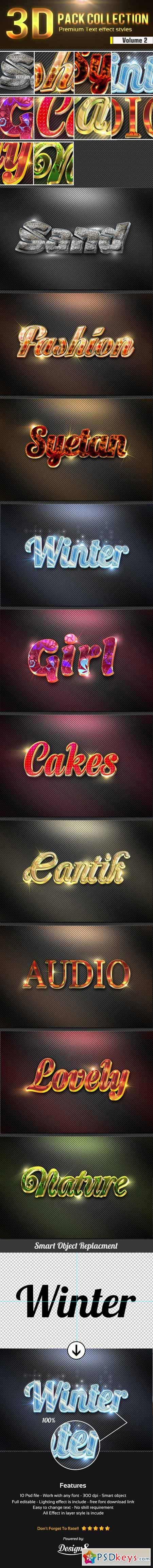 New 3D Photoshop Text Effect Style Vol 2 11896871