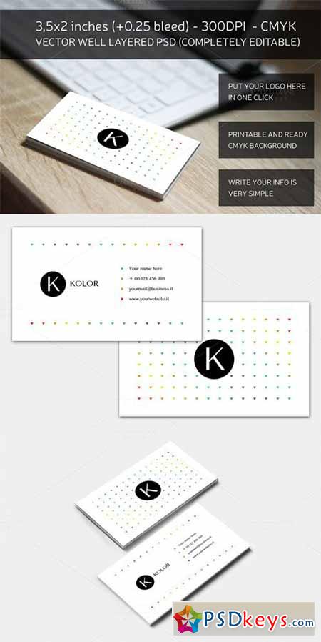 Minimal and Colored Business Card 161608