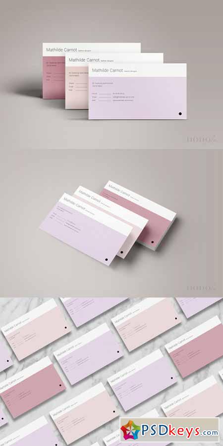 3 Modern Business Cards in Pastel