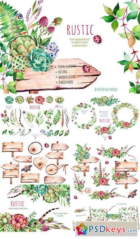 Rustic watercolor collection 542396