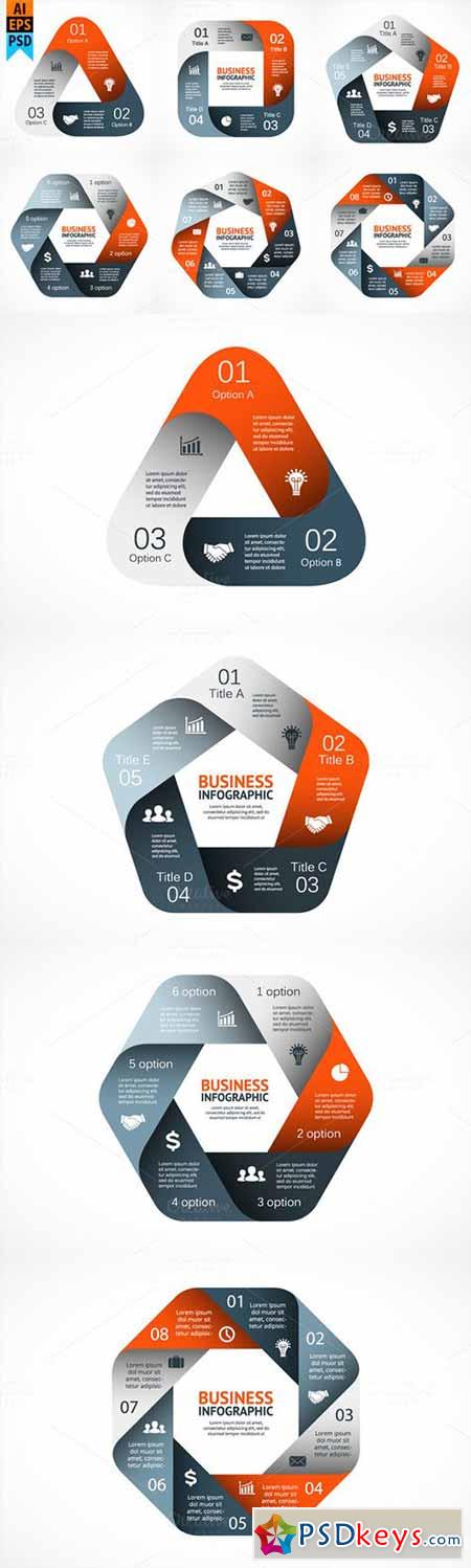 6 strict style business infographics 302110