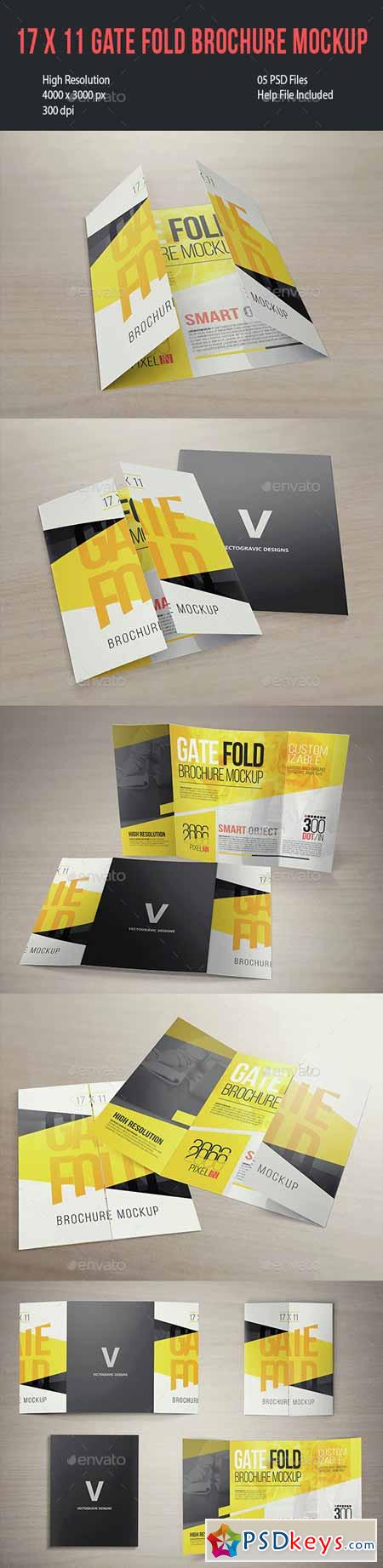 17 x 11 Gate Fold Brochure Mockup 15094144