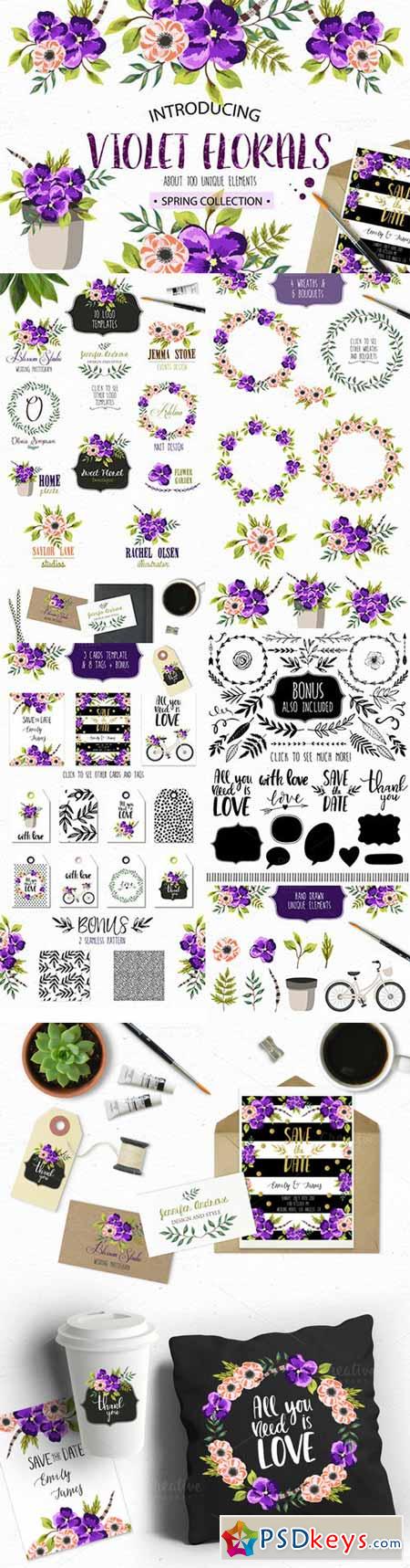 Violet Florals. Spring collection 543154