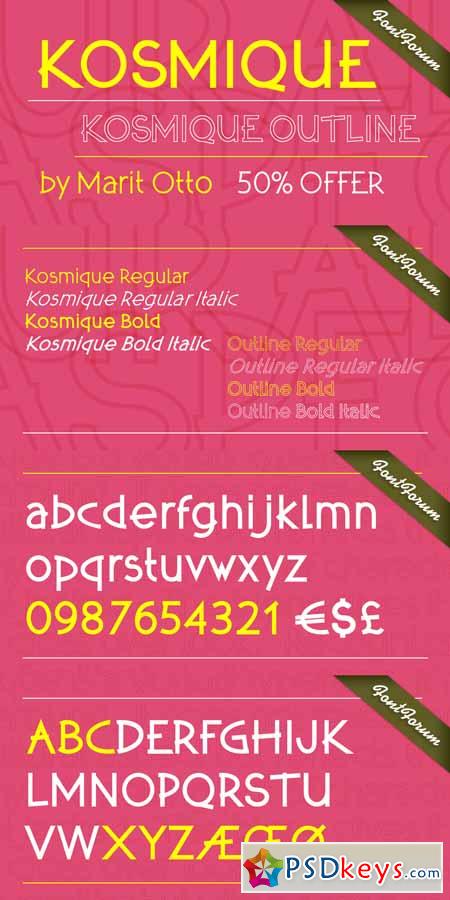 Kosmique Font Family 8 Fonts $320