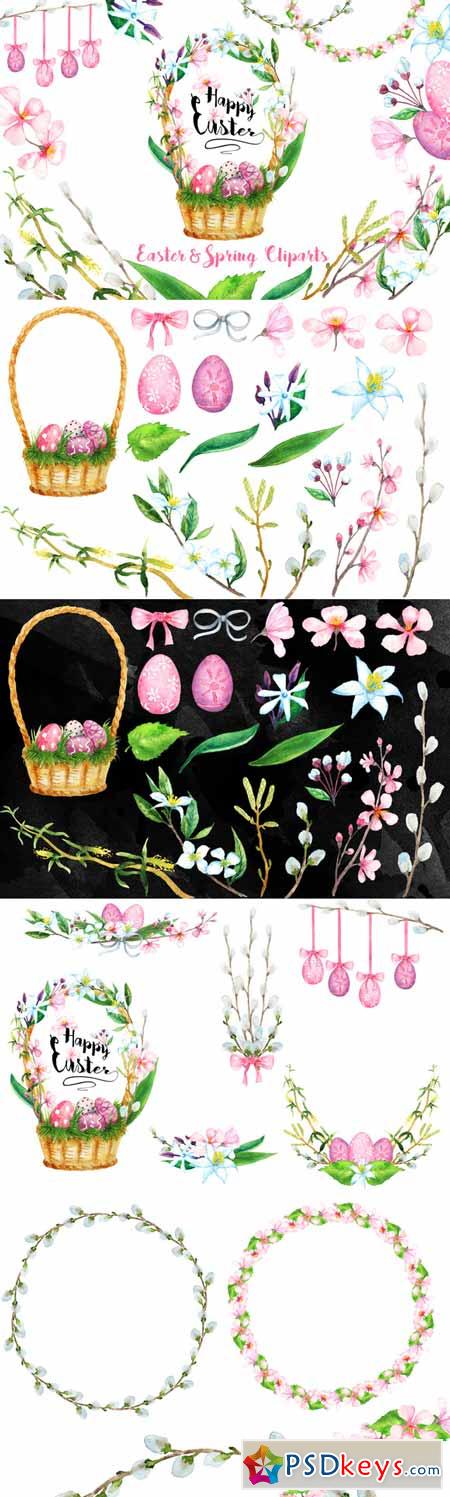 Watercolor Easter and Spring Clipart 549934