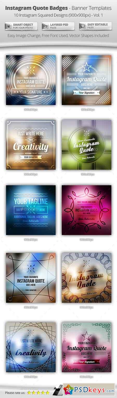 10 Instagram Quote Badges Banner Templates 11967544 Free Download