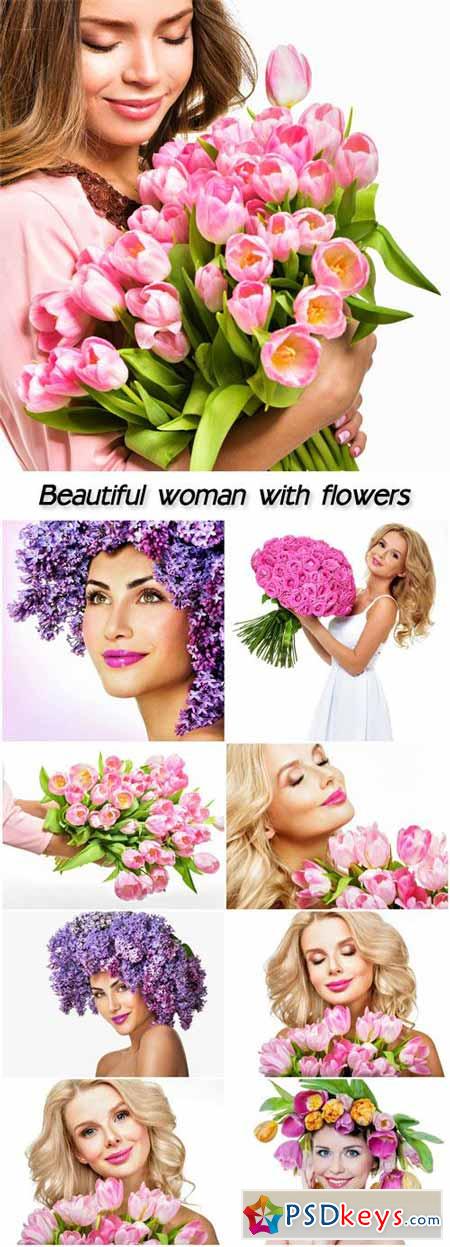 Beautiful woman with flowers