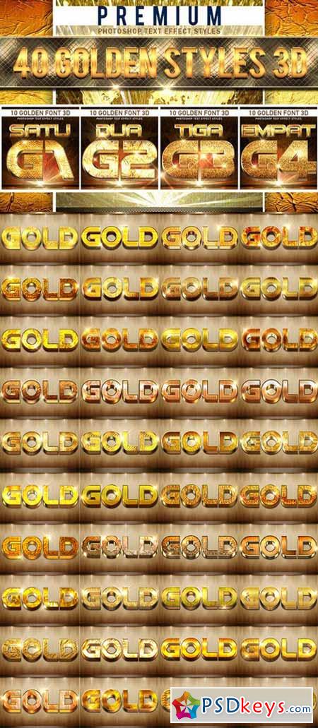 40 Golden Font 3D 560713