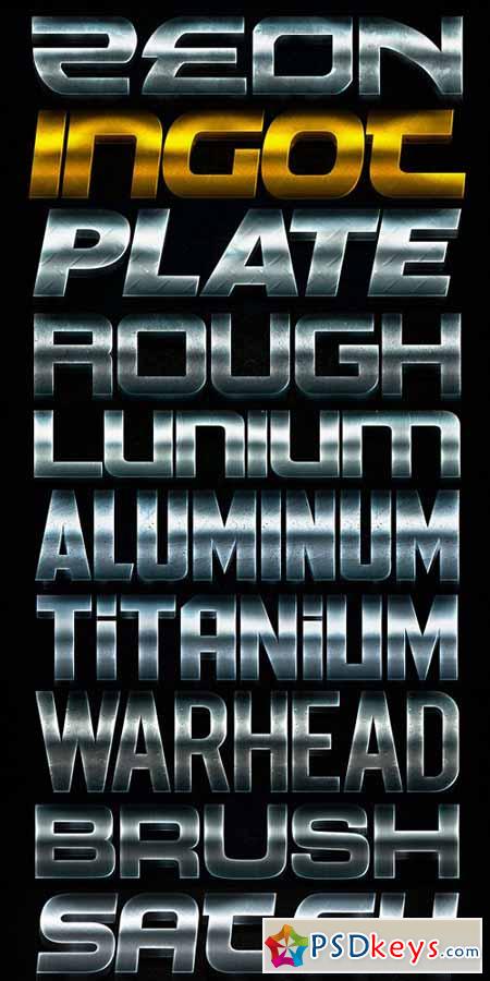 3D Metal Photoshop Text Styles 6819