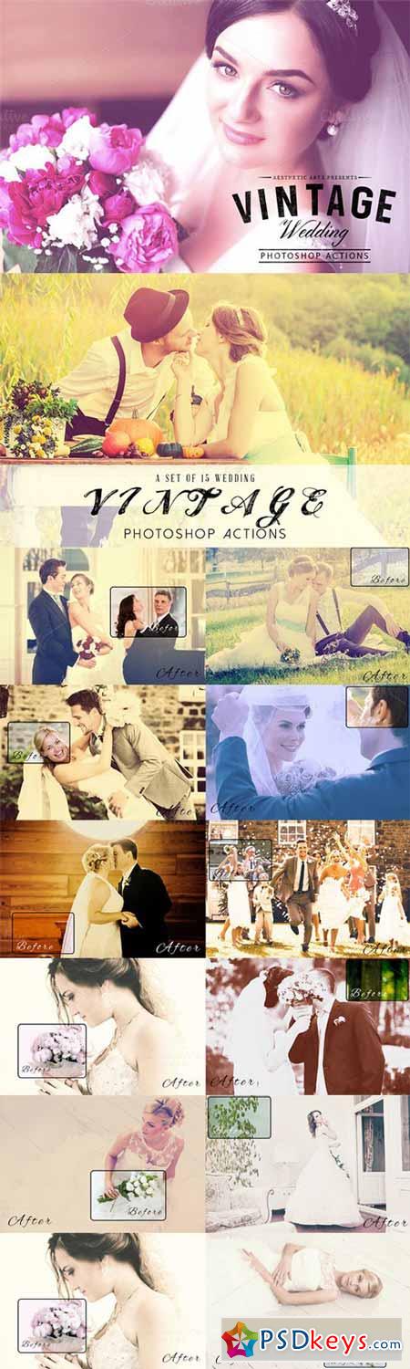 Aesthetic Vintage Wedding PS Actions 327810