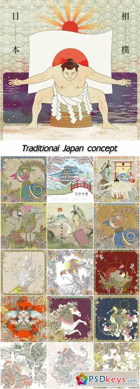 Traditional Japan concept coloring page
