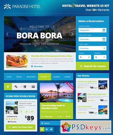 Hotel Travel Booking Website UI Kit - PART 1 9619326