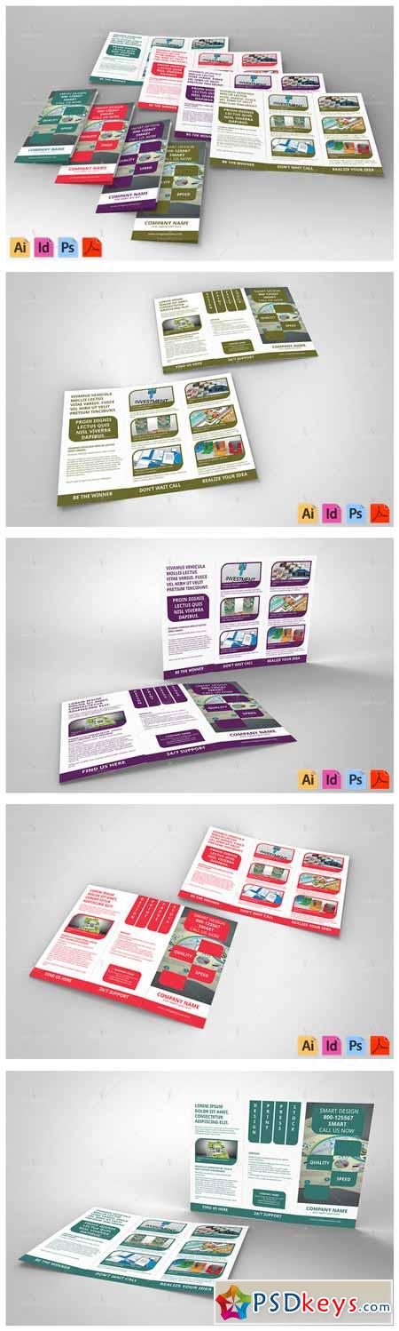 Corporate Rounded Geometric Trifold 557946