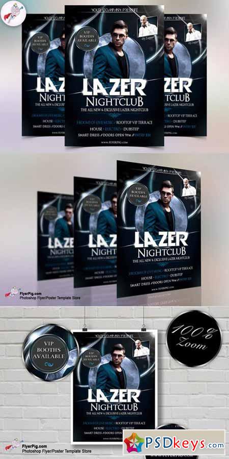 Lazer Nightclub Flyer Template 558094