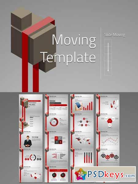 Ribbon PowerPoint Template Moving 542810