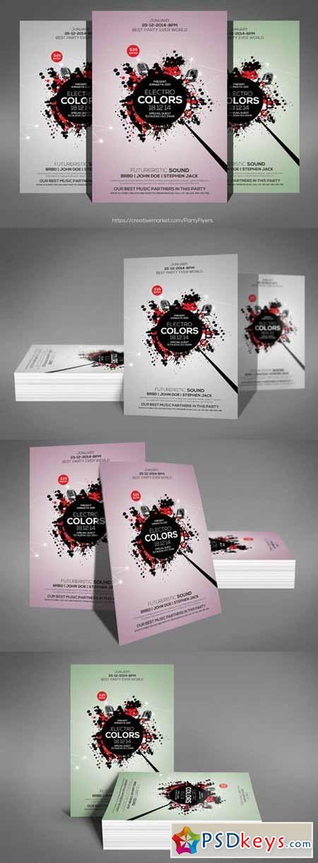 Electro Colors Club Flyer Template 564029