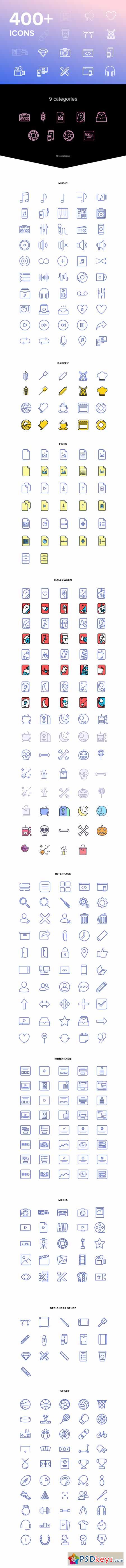 400+ Vector Icons pack, UI, Media 561649