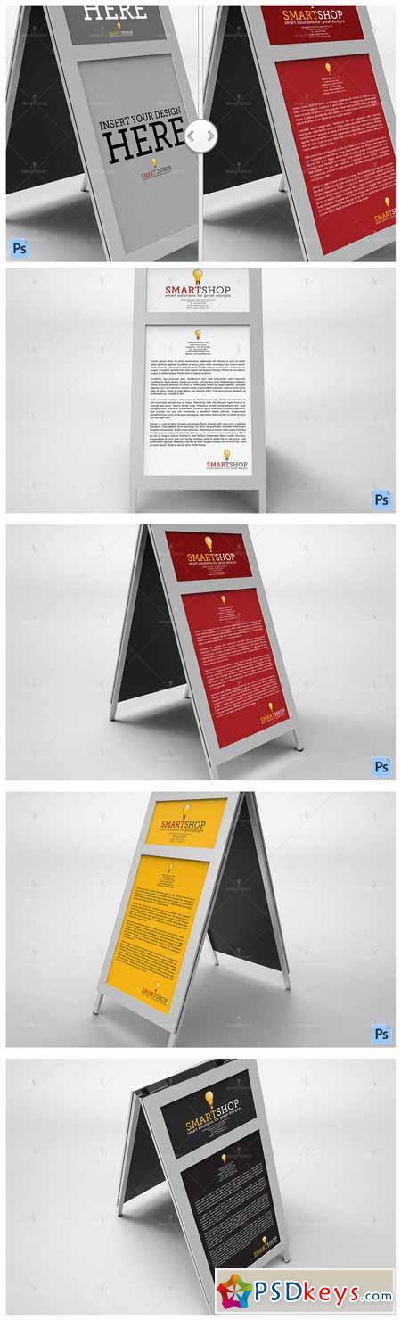 Sidewalk Poster Sign Mockup 565597