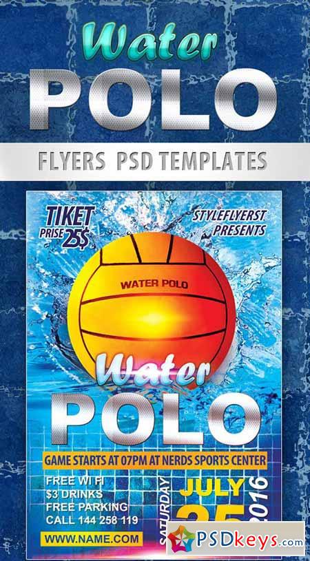 Water Polo Sport Flyer PSD Template + Facebook Cover