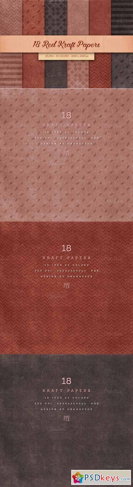 18 Red Kraft Papers 581169
