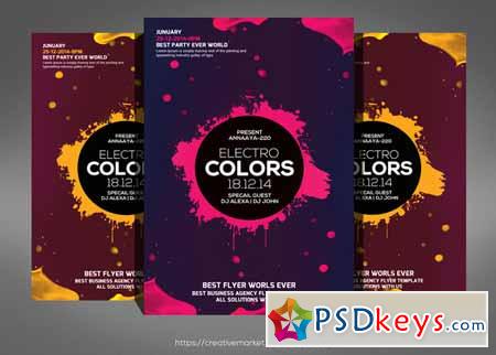 Electro Colors Flyer Templates 581947